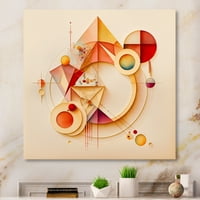 Designart Orange és sárga geometriai absztrakt II vászon fali művészet