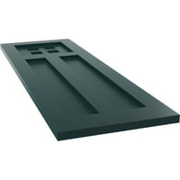 Ekena Millwork 12 W 62 H True Fit PVC San Antonio misszió stílusú rögzített redőnyök, termálzöld