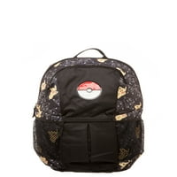 Pokemon ingázó hátizsák pokeball emblémával és az egész Pikachu albumozással