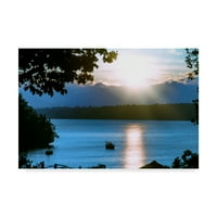 Védjegy Képzőművészet 'Lake Champlain Sun Set' vászon művészet: Craig Thomas