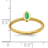 Primal Gold Karat sárga arany smaragd gyűrű