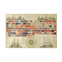 Louis Joseph Mondhare „Az összes nemzet tengeri zászlói” vászon művészete