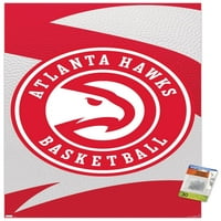Atlanta Hawks-logó fali poszter Pushpins, 22.375 34