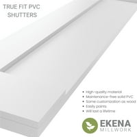 Ekena Millwork 18 W 63 H True Fit PVC San Miguel misszió stílusú rögzített redőnyök, Hailstorm szürke