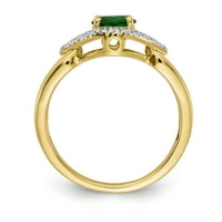 Primal Gold Karat sárga arany gyémánt és smaragd gyűrű