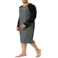 Egyedi alku a férfiak éjszakai posztjai kontraszt színű Henley sleepwear hálóing