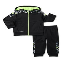 Atlétikai munkák Baby Boys Tech gyapjúkabát és nadrág, 2 darabos ruhakészlet, méretek 0 3 hónap