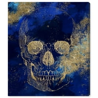 A Runway Avenue szimbólumok és tárgyak fali művészet vászon nyomatok 'arany koponya' koponya - arany, kék