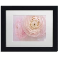 Védjegy Képzőművészet 'lágy rózsaszín virágcsokor' vászon művészet: Cora Niele, fehér matt, fekete keret