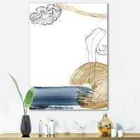 Designart 'Golden Marine Shell Classic Blue Abstract' Parnahouse Canvas Wall Art Print