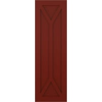 Ekena Millwork 15 W 50 H True Fit PVC San Carlos misszió stílusú rögzített redőnyök, borsvörös