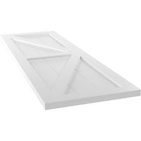 Ekena Millwork 15 W 77 H True Fit PVC Két egyenlő panel parasztház rögzített redőnyök w z-bár, befejezetlen