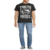 Tokyo Ghoul Anime férfi és nagy férfi rövid ujjú fekete grafikus póló, S-3XL méretű