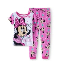 Minnie egér kisgyermek lányok pamut szorosan illeszkedő pizsamák, 2 darabos készlet