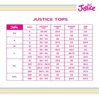 Justice Girls rövid ujjú grafikus dobozos póló, méretek xs -xxl