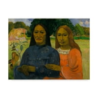 Védjegy Képzőművészet ”Két nő vagy„ vászon művészete: Paul Gauguin