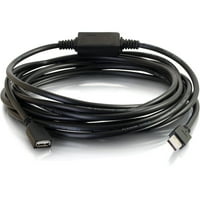 C2G USB aktív hosszabbító kábel-USB 2. Férfi-Női kábel, Plenum P-besorolású, Fekete