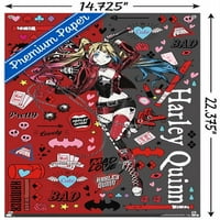Képregény-Harley Quinn Anime-ikonok fali poszter Pushpins, 14.725 22.375