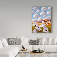 Védjegy képzőművészet 'virágok és felhők' vászon művészet Cathy Horvath-Buchanan