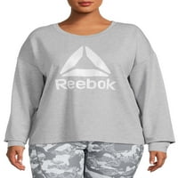 Reebok női plusz méret egész nap vágott legénység nyak pulóver