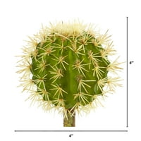 Szinte természetes 4in. Kaktusz mesterséges növény, zöld