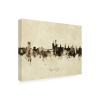 Michael Tombsett 'Iowa City Iowa Skyline Vintage' Canvas Art