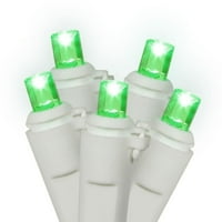 Akkumulátorral működtetett zöld LED széles látószögű karácsonyi fények fehér huzal