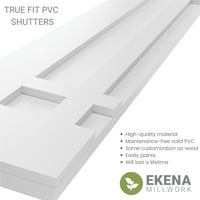 Ekena Millwork 12 W 80 H True Fit PVC San Juan Capistrano misszió stílusú rögzített redőnyök, Sojourn Blue