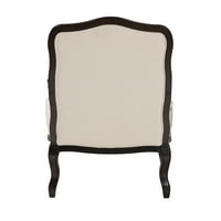 Baxton Studio Dion hagyományos francia krémszövet és wenge barna kész fa akcentus szék