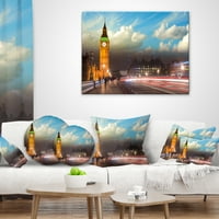 Designart Big Ben UK a Westminster Bridge -től - CityScape Photo Dobing Pillow - 16x16