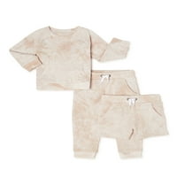 Wonder Nation Baby és kisgyermek fiú francia Terry Athleisure ruhák, 3 darab, méretek 12m-5T