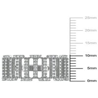 Carat T.W. Gyémánt 14KT fehérarany lineáris gyűrű