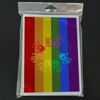 Caroline kincsei Ck8021gca7p Gay Pride Love Hands üdvözlőlapok és borítékok 8, 5, Többszínű