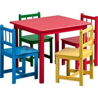 Berman gyerekek elsődleges asztala és székek, piros