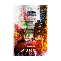 Védjegy Szépművészeti 'NYC Watercolor Collection - Fire Lane' vászon művészete: Philippe Hugonnard