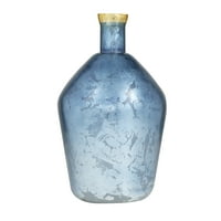 Decmode 15 kék üveg váza arany peremmel