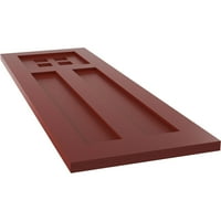 Ekena Millwork 18 W 72 H True Fit PVC San Antonio misszió stílusú rögzített redőnyök, borsvörös