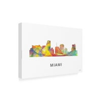 Marlene Watson 'Miami Florida Skyline' Canvas Art