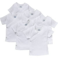 Gerber újszülött fehér, rövid ujjú oldalsó ing, 6 csomag
