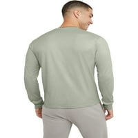 Hanes Originals Férfi Pamut Hosszú ujjú póló Equilibrium Green 3XL