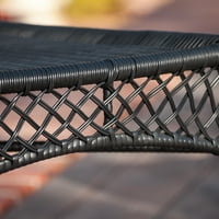 Blair Wicker Fan Back Outdoor Club székek, 2 -es szett, fekete