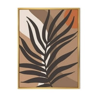 Designart 'Formák és trópusi levél sziluettek II' Modern keretes vászon fali művészet