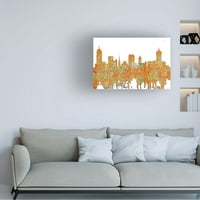 Marlene Watson 'Hamilton Ont.skyline Rust' Canvas Art