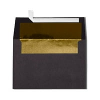 Luxpaper A meghívó borítékok, 1 4, lb fekete, arany béléssel, csomag