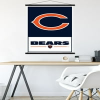 Chicago Bears-Logo fali poszter fa mágneses kerettel, 22.375 34