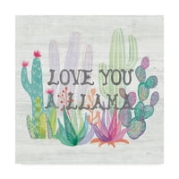 Védjegy Képzőművészet 'Lovely Llamas Cactus Love' Canvas Art készítette: Mary Urban