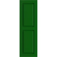 Ekena Millwork 12 W 48 H True Fit PVC Két egyenlő emelt panel redőny, Viridian Green