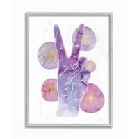 Stupell Industries lila akvarell béke kézjel, absztrakt formákkal, amelyeket Ziwei Li tervezett