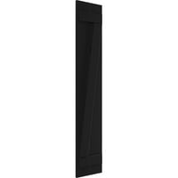 Ekena Millwork 3 4 W 76 H True Fit PVC Két tábla csatlakozott a Board-N-Batten redőnyöknek W z-Bar, fekete