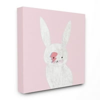 A gyerekszoba, a Stupell Pink Bowie Bunny Canvas Wall Art, Daphne Polselli